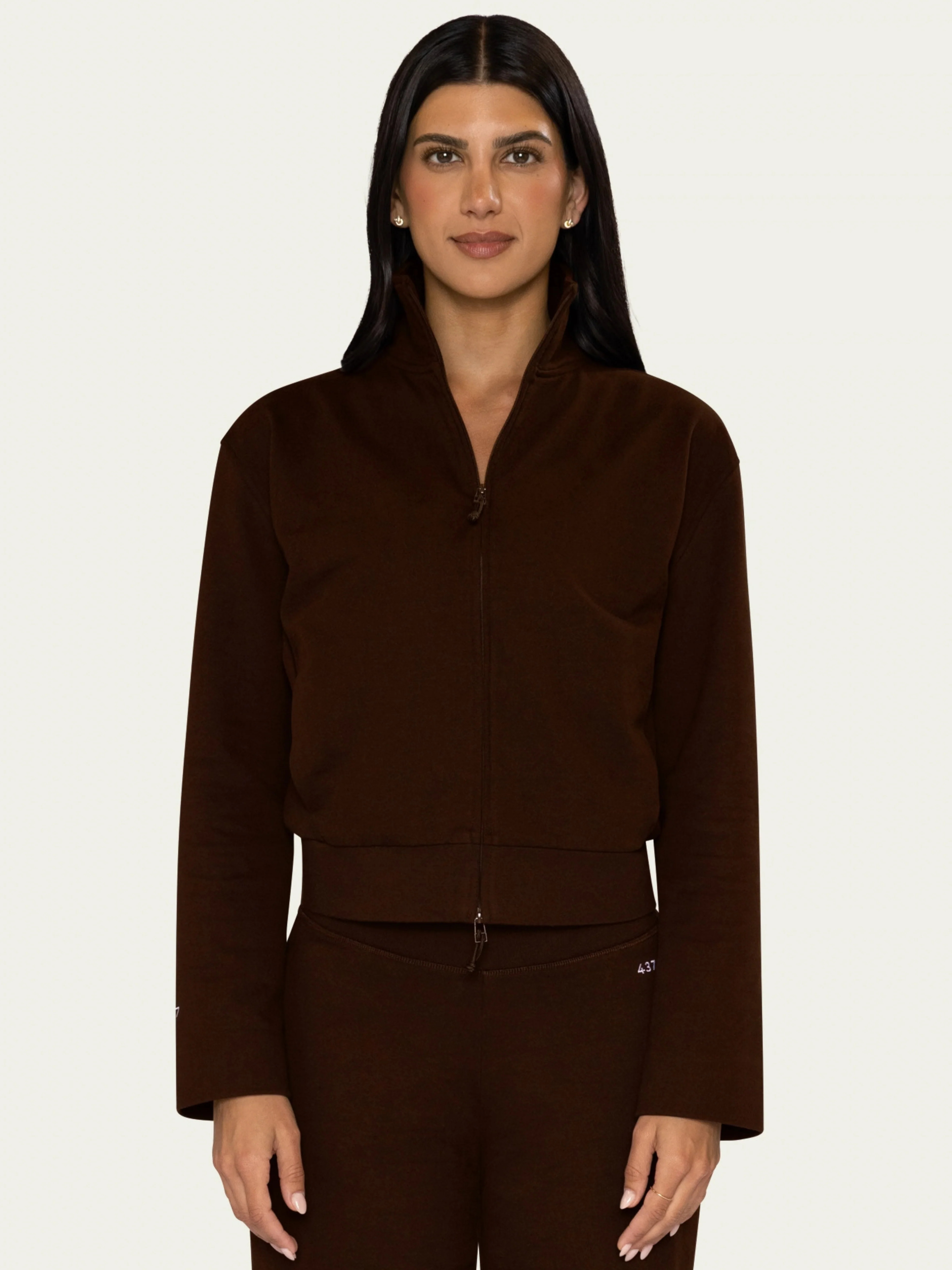 The Funnel Zip Sweatshirt Ganache | 437