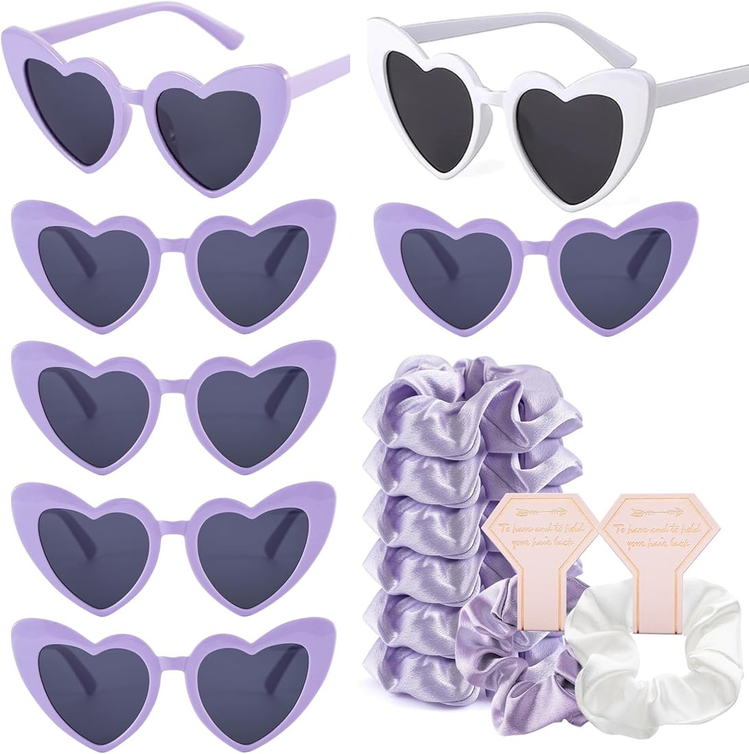 Bachelorette Party Favor Sunglasses and Satin Bridesmaid Scrunchies Set 14 Pack,Wedding Swim Part... | Amazon (US)