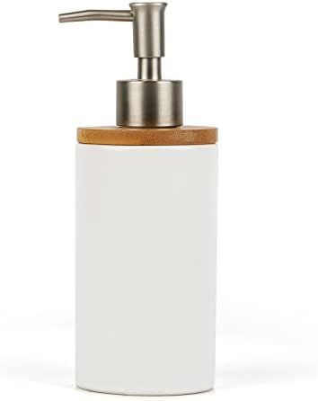Whiidoom Ceramic Soap Dispenser Stainless Steel Pump for Kitchen and Bathroom Decorative (White) | Amazon (US)