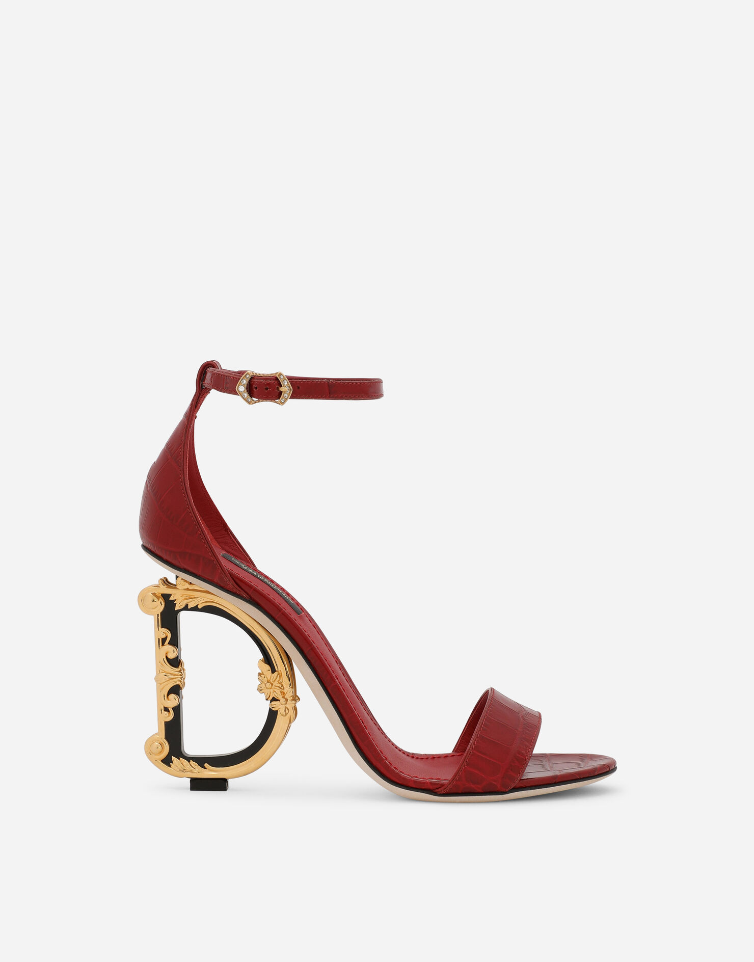 Crocodile-print calfskin baroque DG sandals | Dolce & Gabbana US