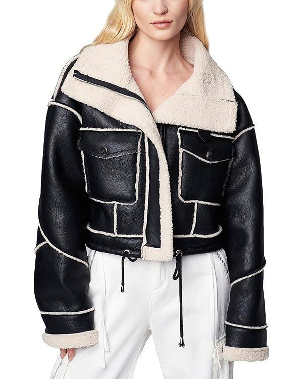 [BLANKNYC] womens Sherpa Bonded Moto Jacket | Amazon (US)