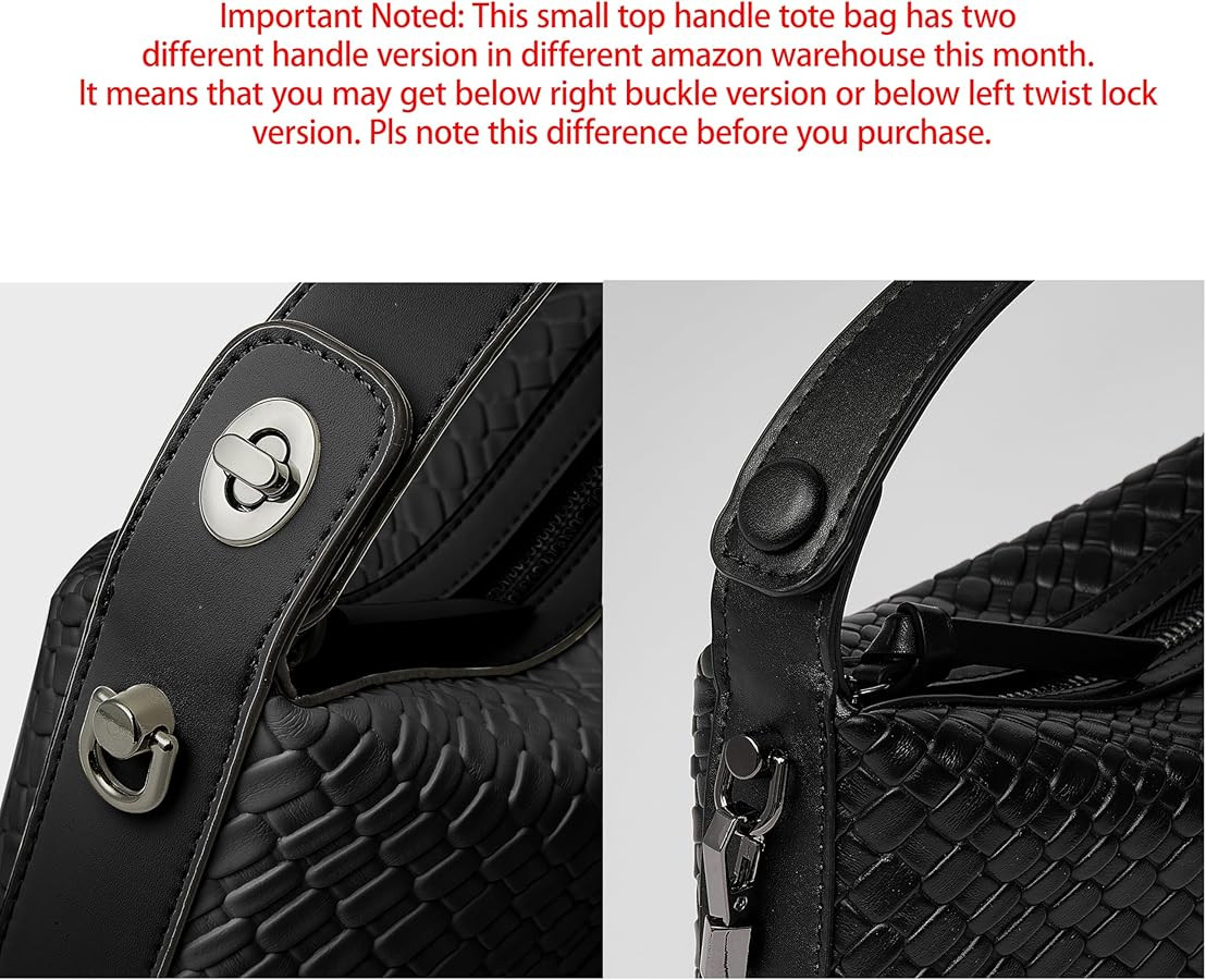 DORIS&JACKY Small Hand Tote Handbag For Women Designer Vegan Top Handle Crossbody Purse With Meta... | Amazon (US)