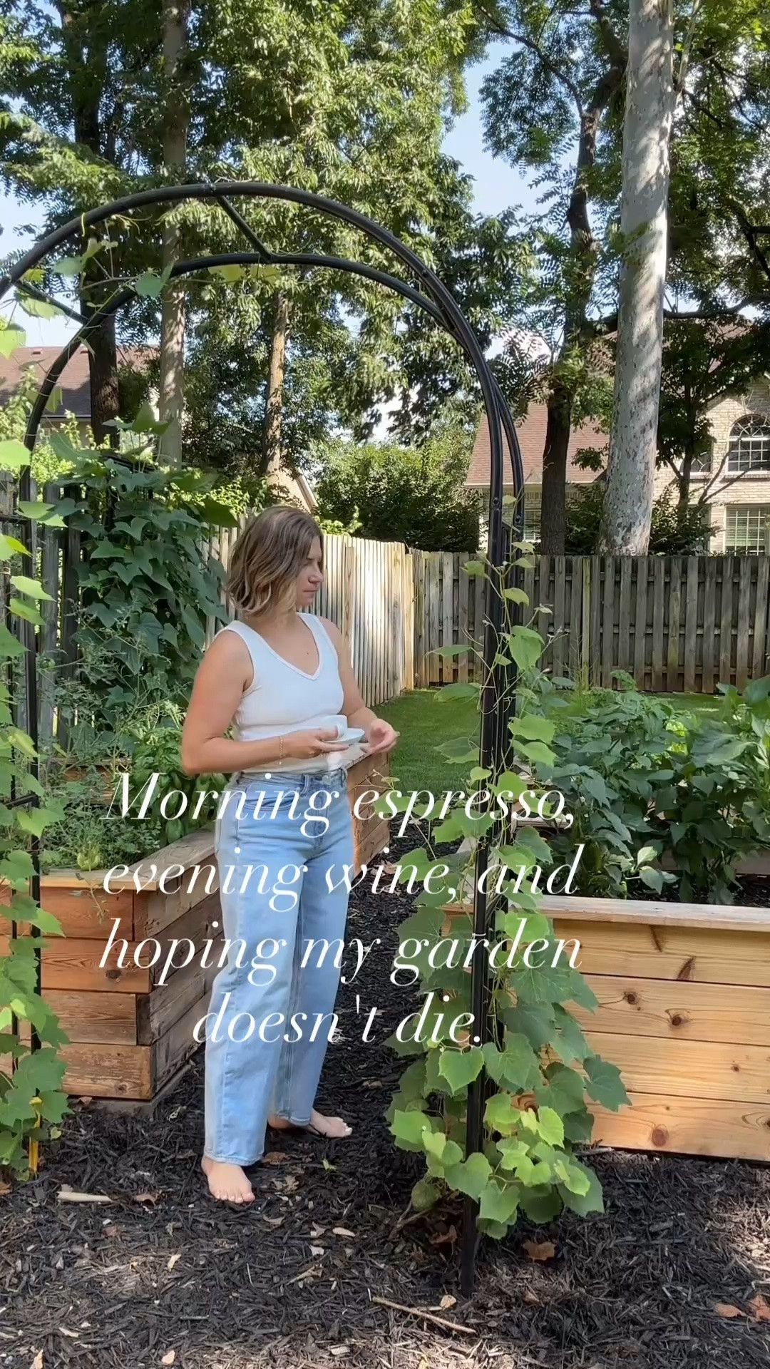 If your garden aesthetic is 50% "thriving organic ecosystem" and 50% "I just hope these tomatoes survive on pure grit and good vibes," welcome home. 🌿🍷☕️

We love a low-tox, beautiful outdoor space around here, but let’s be real: we also love convenience, balance, and not spending every waking second weeding.

Whether you're sipping your morning espresso while checking for hornworms or pouring a glass of wine to celebrate a single surviving cucumber, I see you.

I’ve rounded up a few of my absolute holy-grail garden tools and favorites that make the dirt-therapy even better. Everything is linked for you on my LTK! 👇🏼✨

#gardeningmom #backyardgarden #raisedbedgardening #gardeninglife #organicgardening #momlifebalanced #hometherapy

#LTKmomlife #LTKHome #LTKmorningroutine