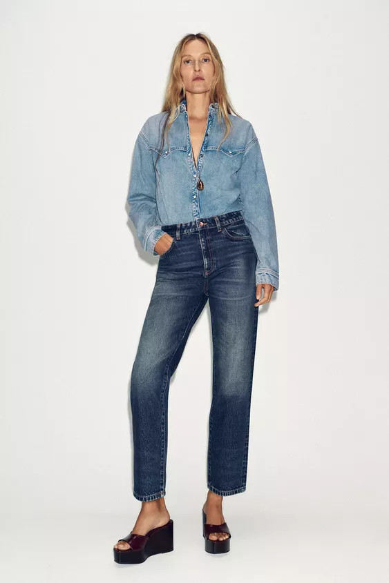 Z.05 HIGH WAIST RIGID MOM FIT JEANS | Zara Canada