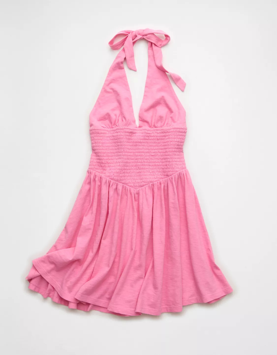 AE Sunchaser Smocked Halter Mini Dress | American Eagle Outfitters (US & CA)