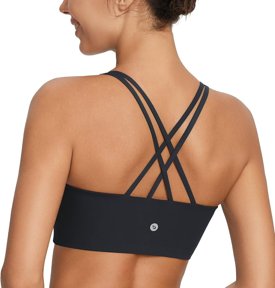 BALEAF Nuleaf Women's Strappy Sports Bra Longline Wirefree Padded Yoga Workout Crop Tops Criss-Cr... | Amazon (US)