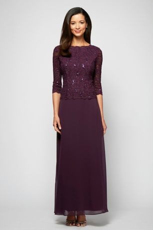 deep purple mother of the groom dress