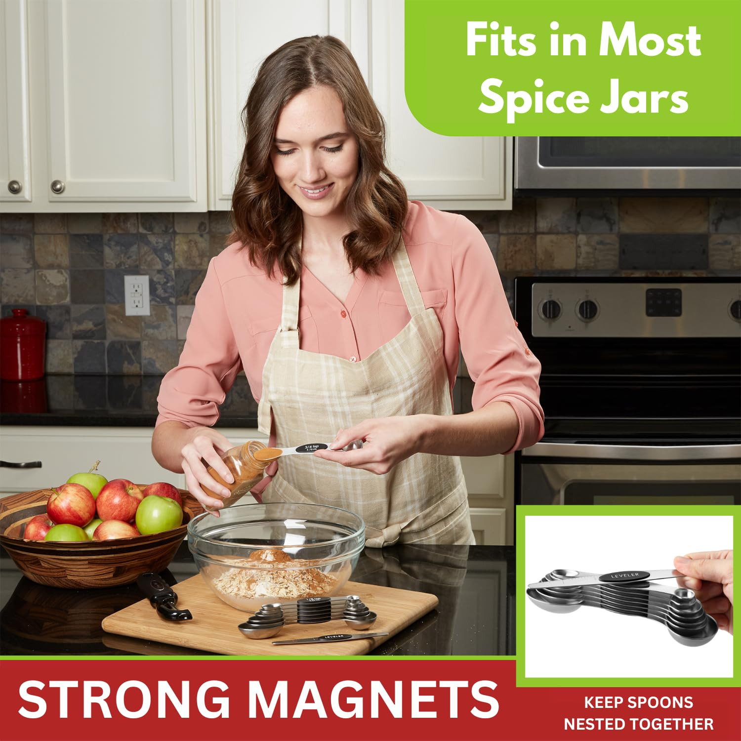 Spring Chef Stainless Steel Magnetic Measuring Spoons Set with Strong N45 Magnets, Heavy Duty Met... | Amazon (US)