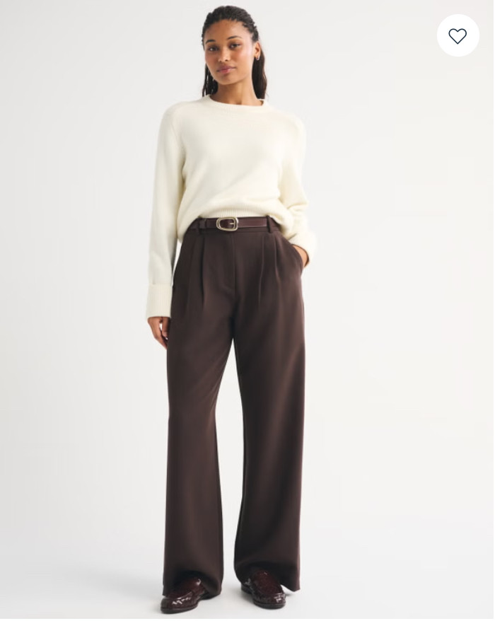 My favorite pieces from @abercrombie  Loving all the earth tones and the cozy vibes. Fall style, Fall fashion, fall trends, chocolate brown, trench coat, leather jacket, suede jacket, wide leg trousers, cashmere sweater, cardigan.  

 #LTKootd #LTKSeasonal