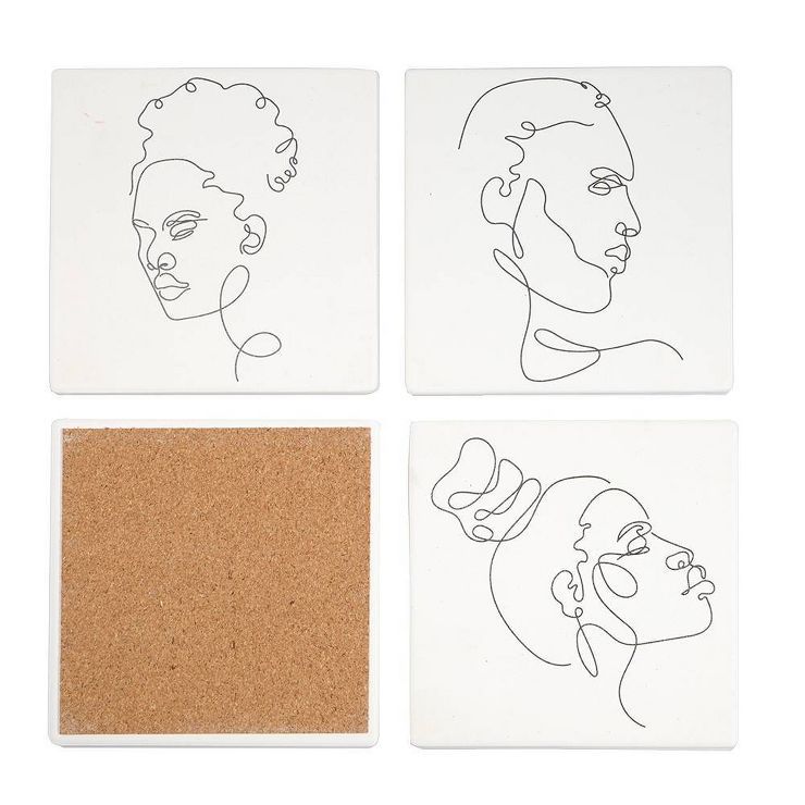 4pk Ceramic DomoINK Coasters - DesignWorks Ink | Target