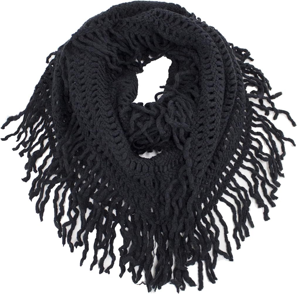 stylesilove Women Cozy Knit Tassel Infinity Loop Scarf - 8 Colors | Amazon (US)