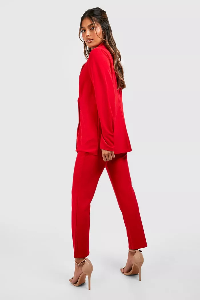 Jersey Knit Double Breasted Blazer And Pants Suit Set | boohoo (US & Canada)