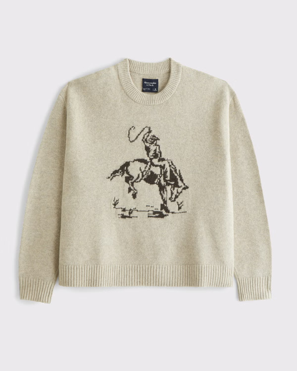 Oversized Cowboy Graphic Crew Sweater | Abercrombie & Fitch (US)