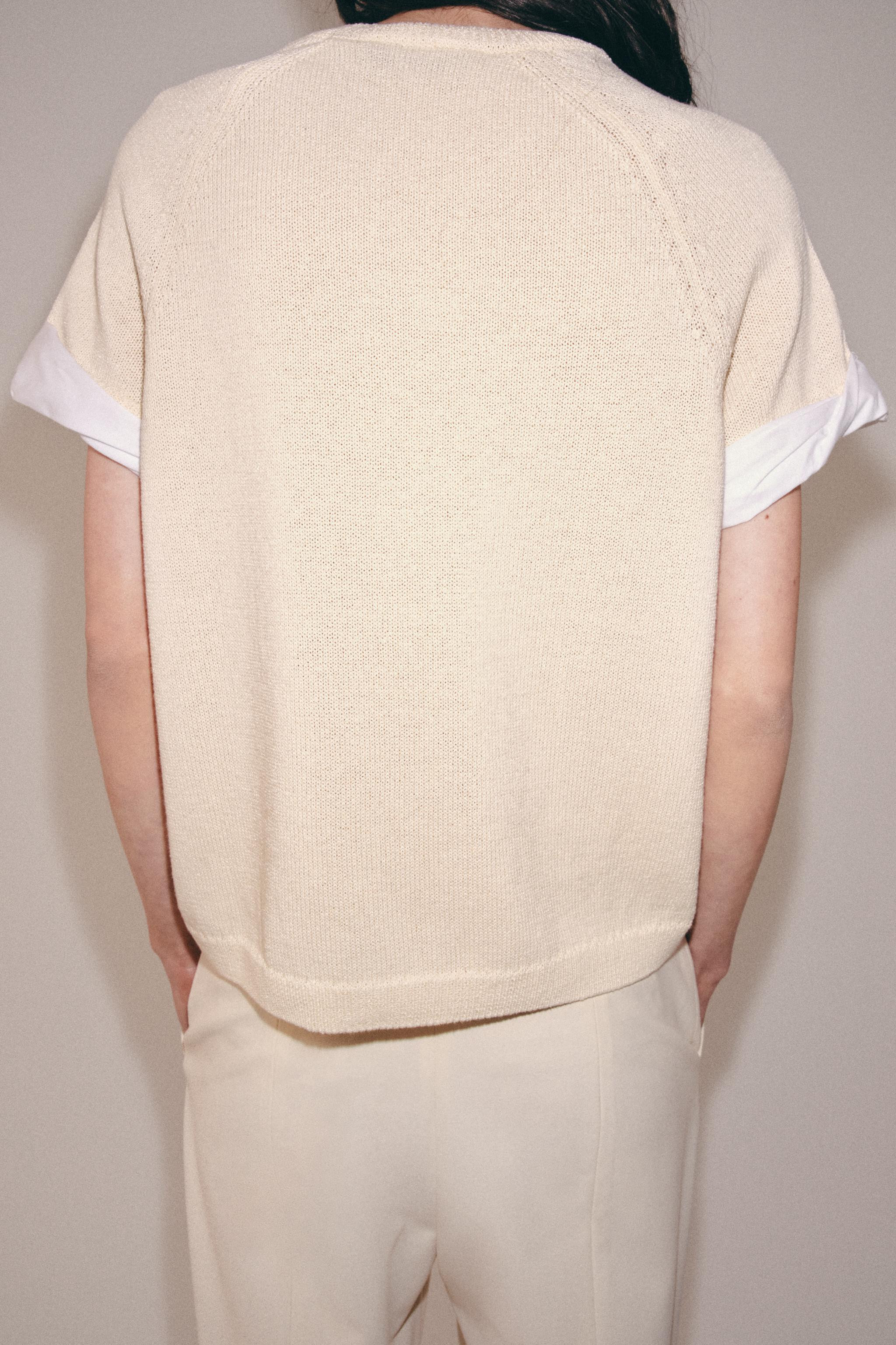 PULL EN MAILLE \u00c0 MANCHES REVERS BIMATI\u00c8RE | Zara FR