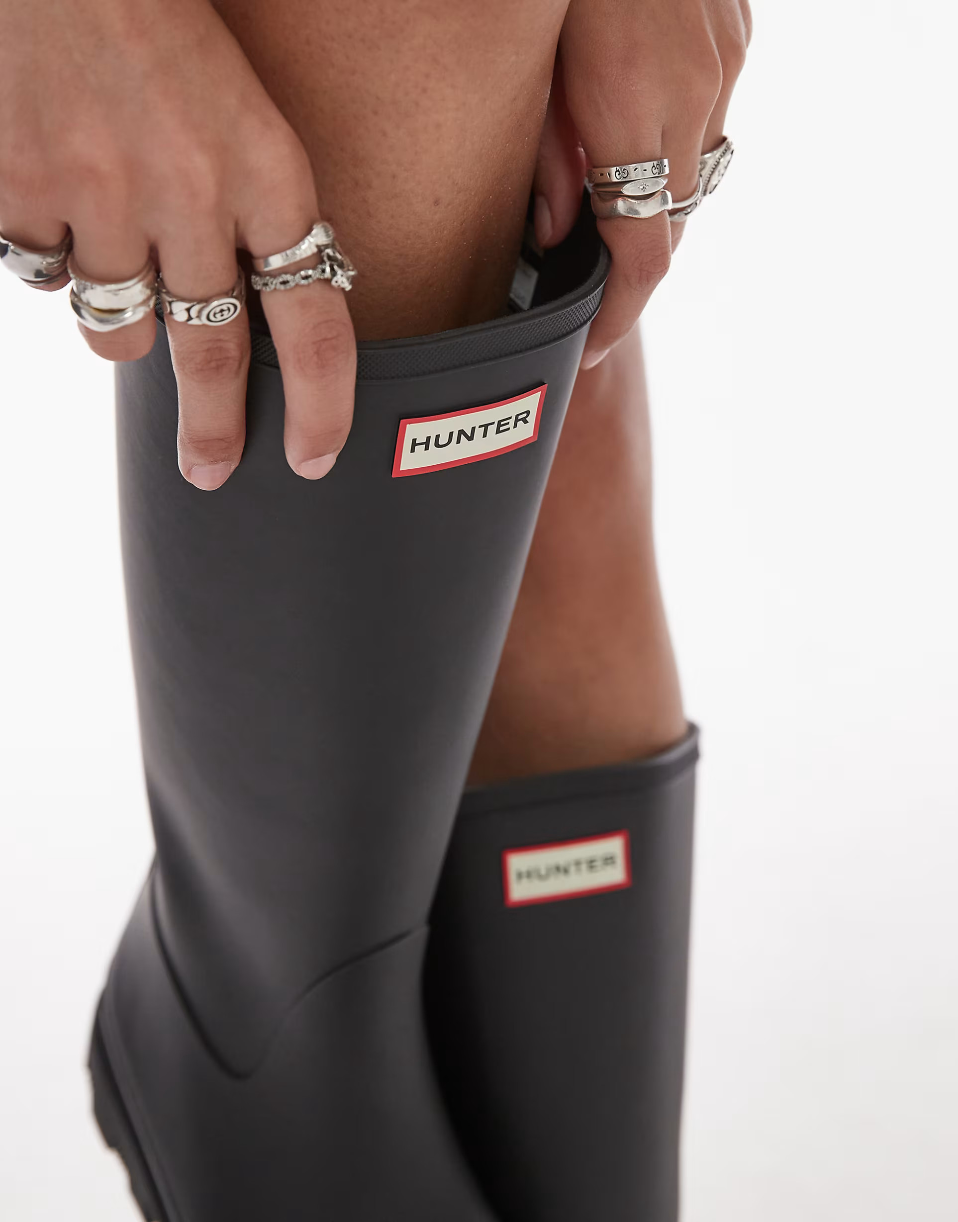 Hunter Downpour tall wellington boots in black | ASOS (Global)