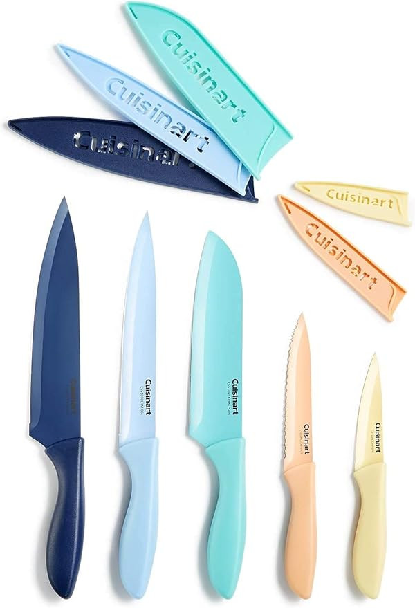 Cuisinart C55-10PCERM 10 Piece Ceramic Coated Knife Set with Blade Guards (5 knives and 5 knife c... | Amazon (US)
