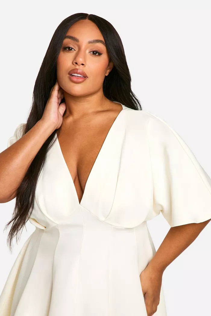 Plus Pleated Skirt Skater Dress | boohoo (US & Canada)