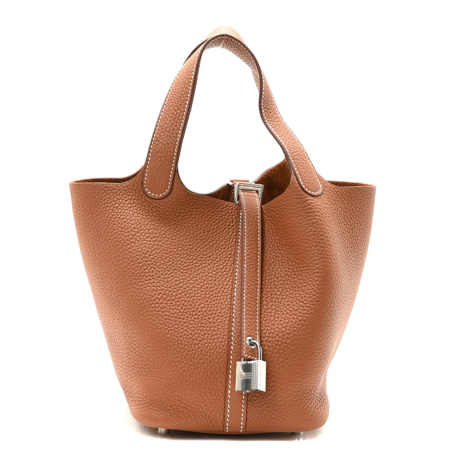 Taurillon Clemence Picotin Lock 18 PM Gold | FASHIONPHILE (US)