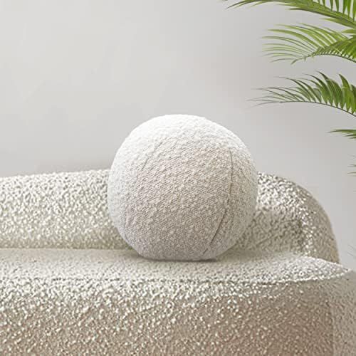 The Ballow Ball Pillow - Round Pillow with Washable Boucle Pillow Covers - Sphere Pillow for Couc... | Amazon (US)