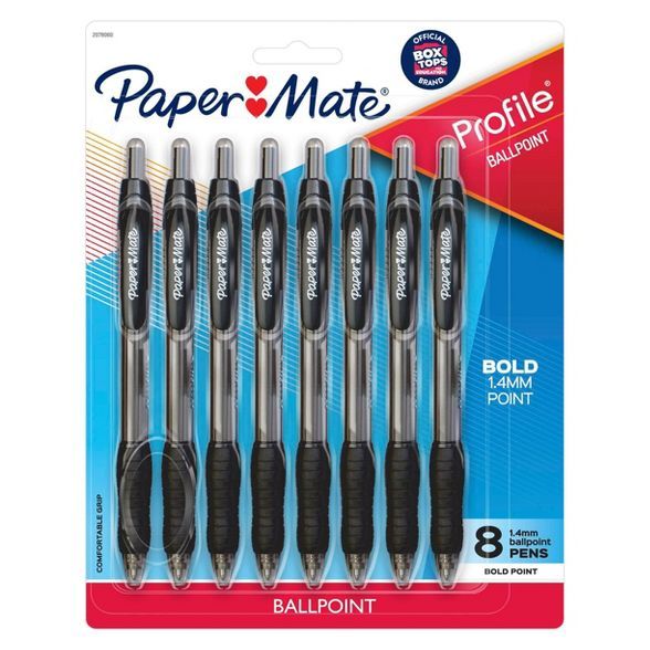 Paper Mate Profile 8pk Ballpoint Pens Black | Target