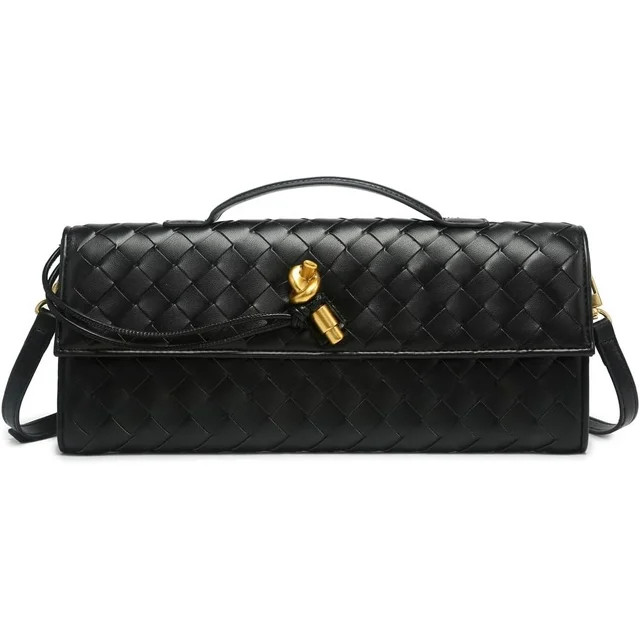 LANFENG Stylish Woven Handbag PU Leather Evening Clutch Crossbody Bag for Women - Walmart.com | Walmart (US)
