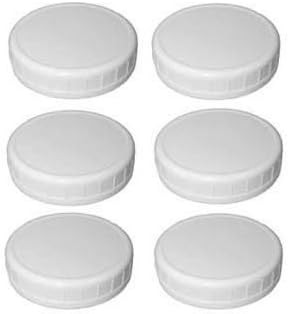 Regular Mouth Mason Jar Plastic Storage Caps 6 Pieces, White | Amazon (US)