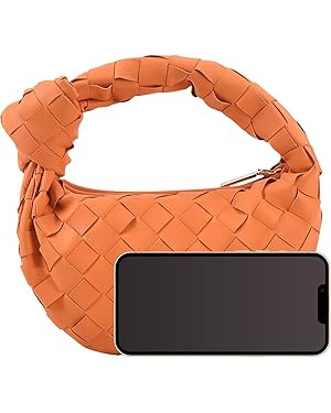 JYG Knoted Woven Handbag for Women Fashion Designer Ladies Hobo Bag Bucket Purse Faux Leather | Amazon (US)