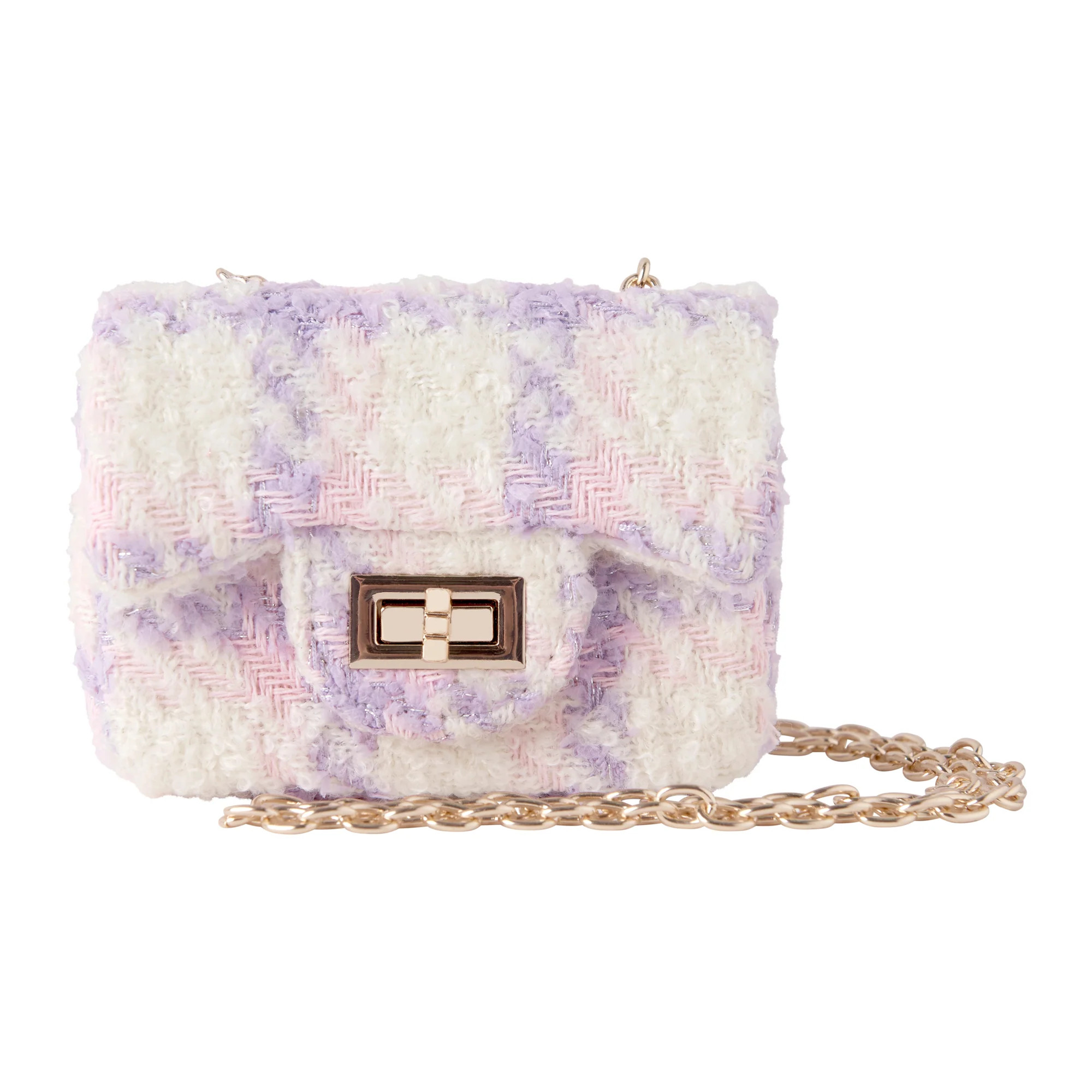 Purple Check Tweed Cross Body Bag | Rachel Riley