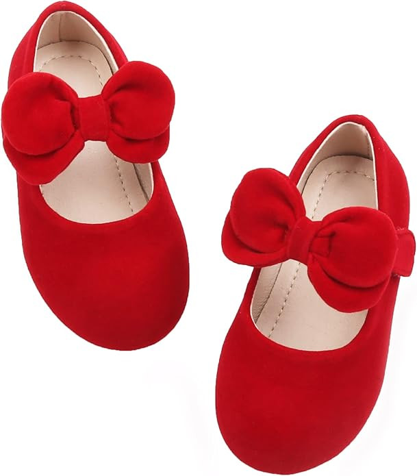 Kiderence Toddler Girls Dress Shoes Little Kids Mary Janes Ballet Flats Toddler | Amazon (US)