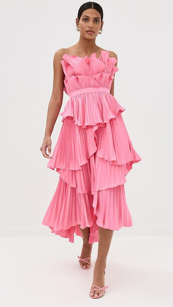 AMUR Women's Judah Scallop Pleated Dress | Amazon (US)