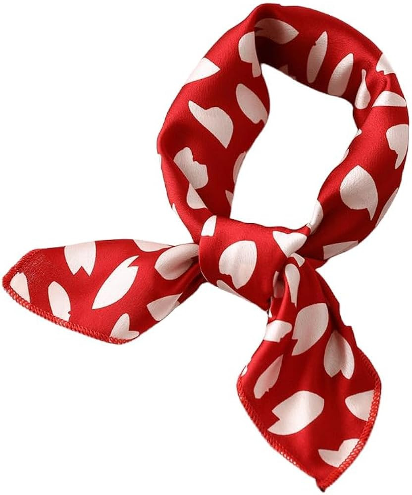 IZUS Women Small-Scarves Satin-Silk-Feeling Scarves-Tie 19in-Square Love-Heart-Pattern Headscarf/... | Amazon (US)