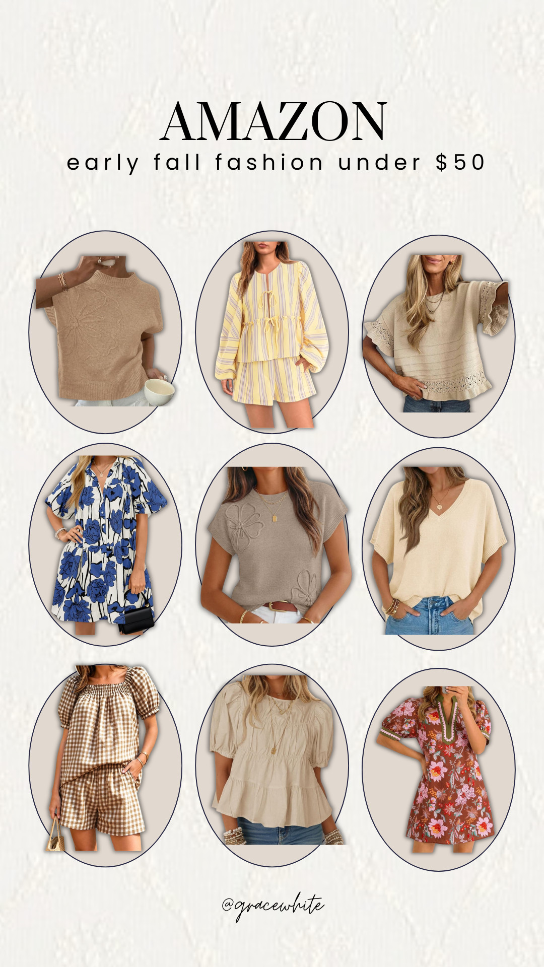 Check out these affordable early fall fashion finds! 🍂 

fall tops, sweaters, knit tops, blouses, trendy tops, fall fashion, Grace White