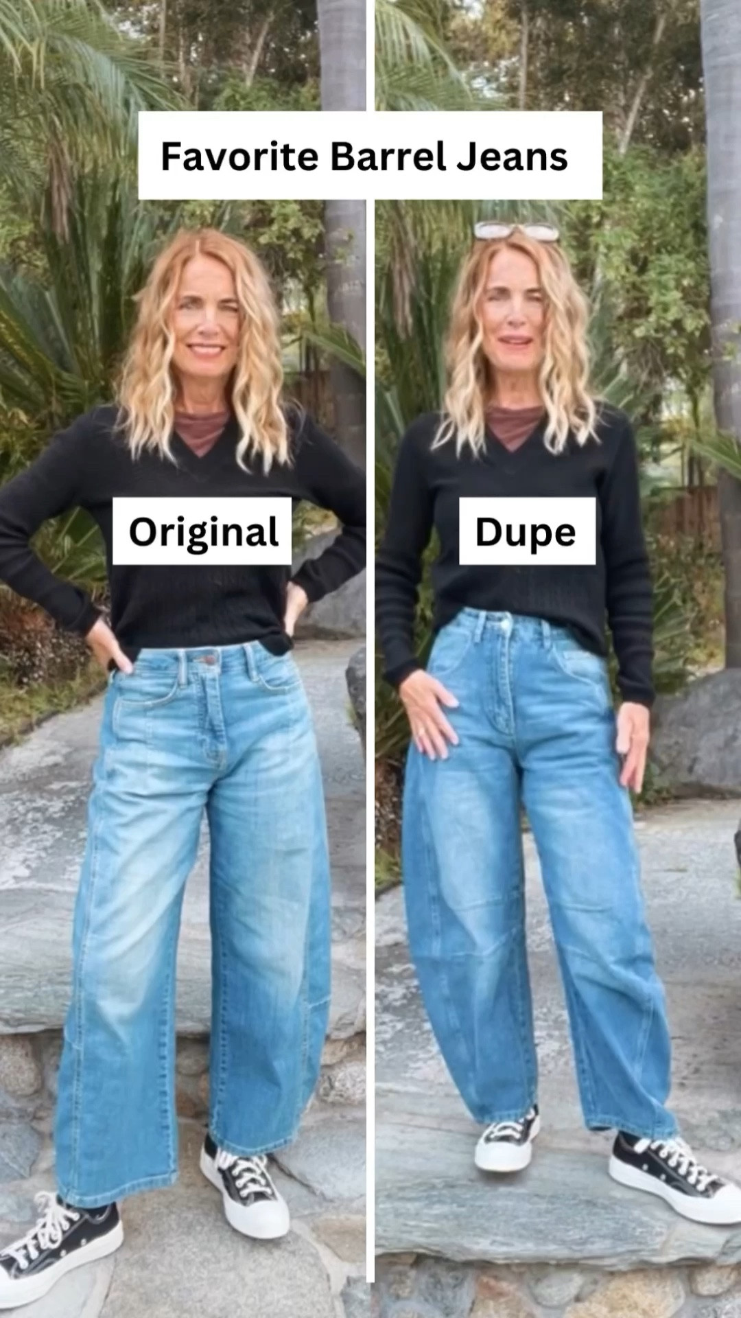 Everyone’s Favorite Barrel Jeans and a DUPE for the win! I added multiple options of the DUPE Barrel Jeans. 🤍🫶

#LTKover40 #LTKstyletip 

#LTKVideo