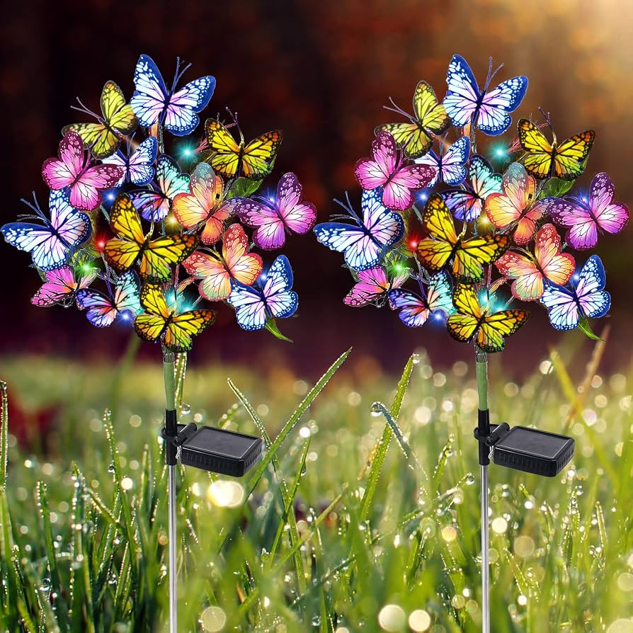Solar Garden Lights Outdoor Waterproof Decorative Solar Lights New Upgraded 2 Pack with 44 LED 34... | Amazon (US)