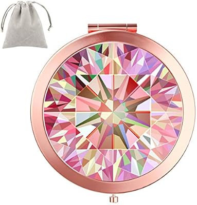 Dynippy Compact Mirror Round Rose Gold Makeup Mirror Folding Mini Pocket Mirror Portable Hand Mir... | Amazon (US)