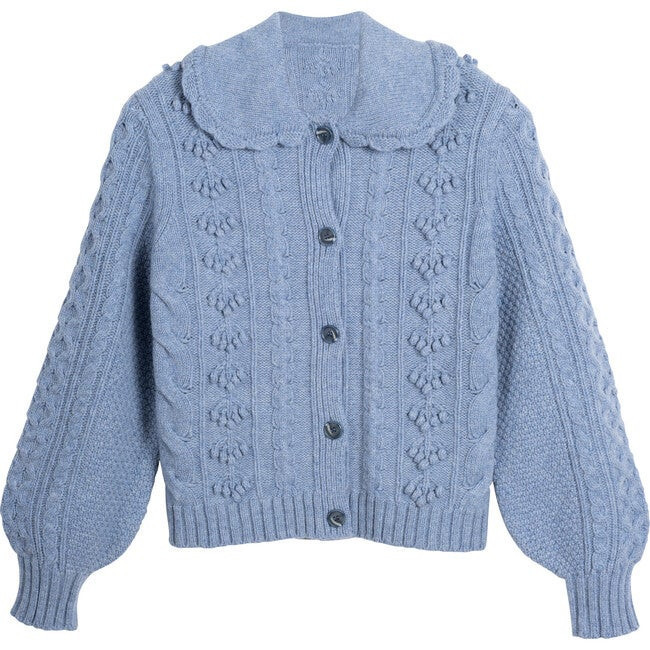 Women's Avery Cardigan, Denim Blue | Maisonette