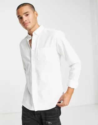 Only & Sons slim fit button down oxford shirt in white | ASOS (Global)