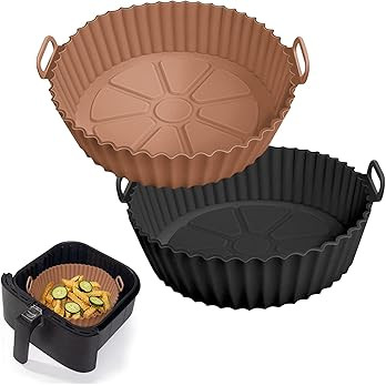 2 Pack Air Fryer Silicone Liners Pot for 3 to 5 QT, Air Fryer Silicone Basket Bowl, Replacement o... | Amazon (US)
