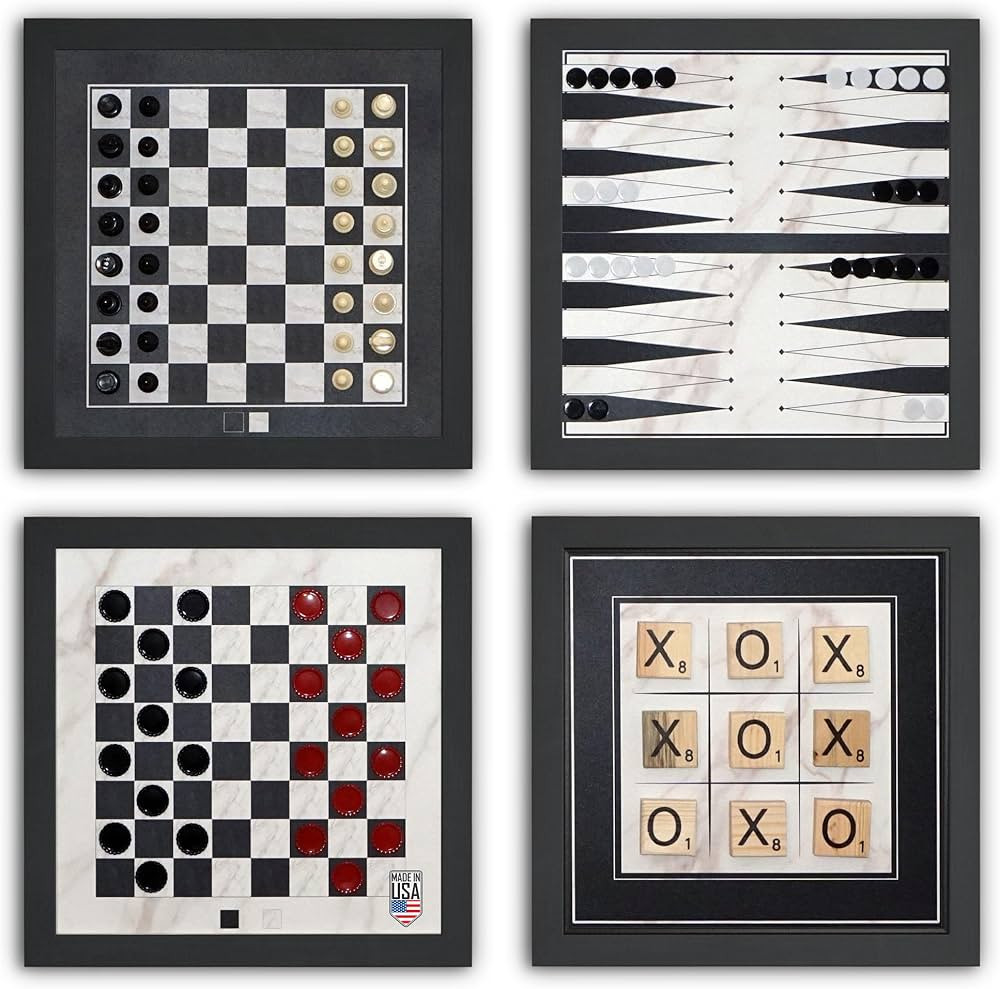 Magnetic Canvas Game Set. Chess/Checkers/Backgammon/TIC TAC Toe. Decrotive Game Sets use an mount... | Amazon (US)