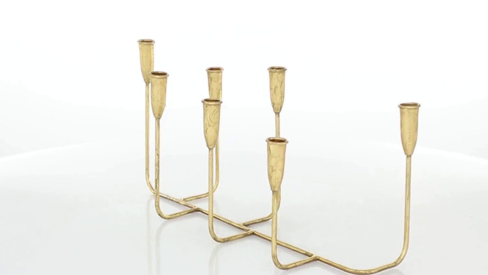 CosmoLiving by Cosmopolitan 7 Holder Gold Metal Slim Candelabra | Walmart (US)