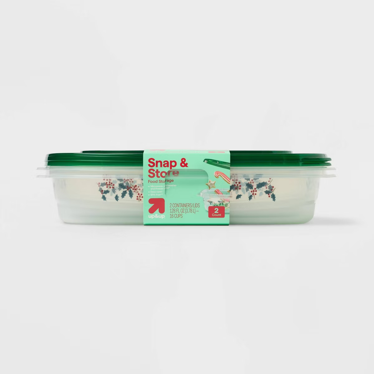 Holiday Large Rectangle Food Storage Container - 128oz/2ct - up&up™ | Target