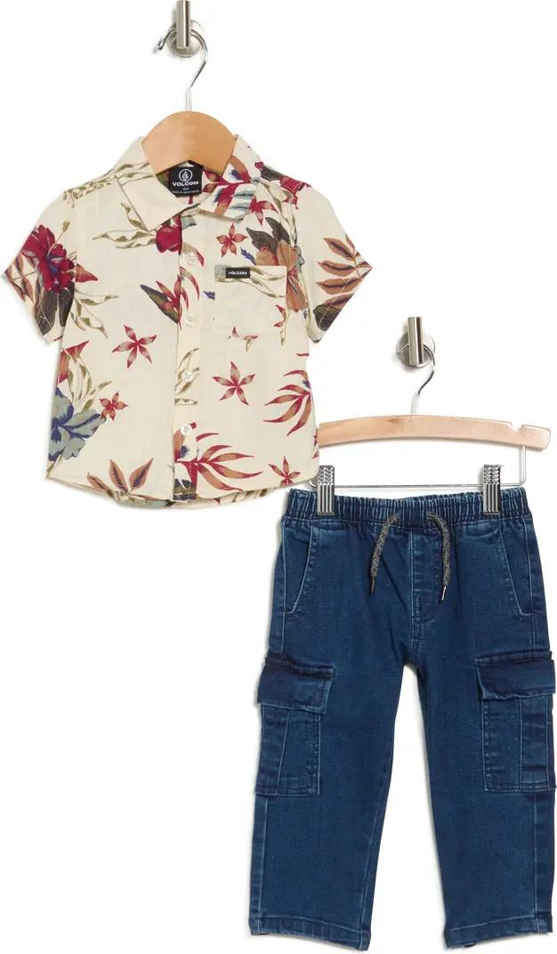 Volcom Floral Button-Up Shirt & Cargo Pants Set | Nordstromrack | Nordstrom Rack