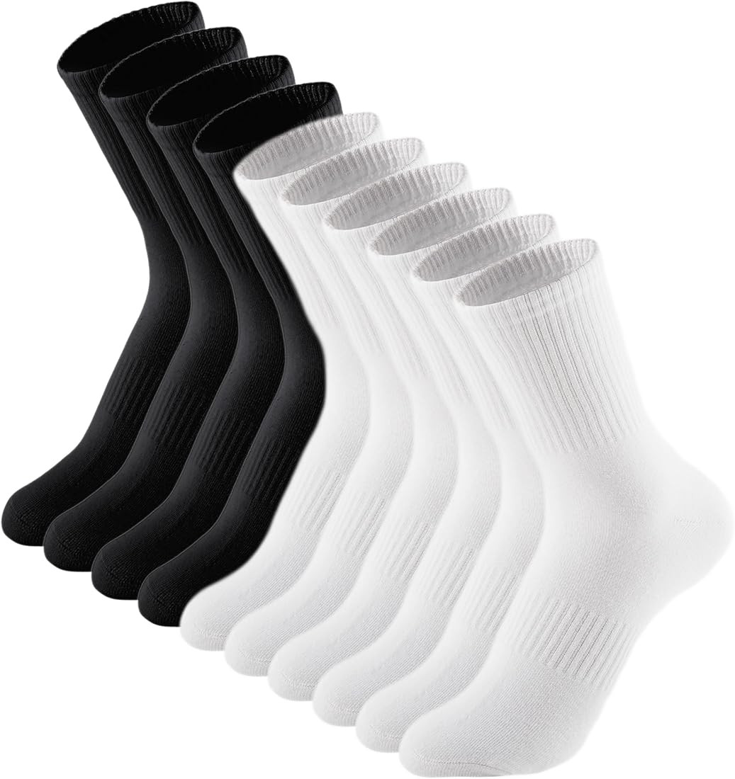 Irisbear Womens Crew Socks Casual Athletic Gym LightWeight Thin Cotton Socks 5 Pairs | Amazon (US)