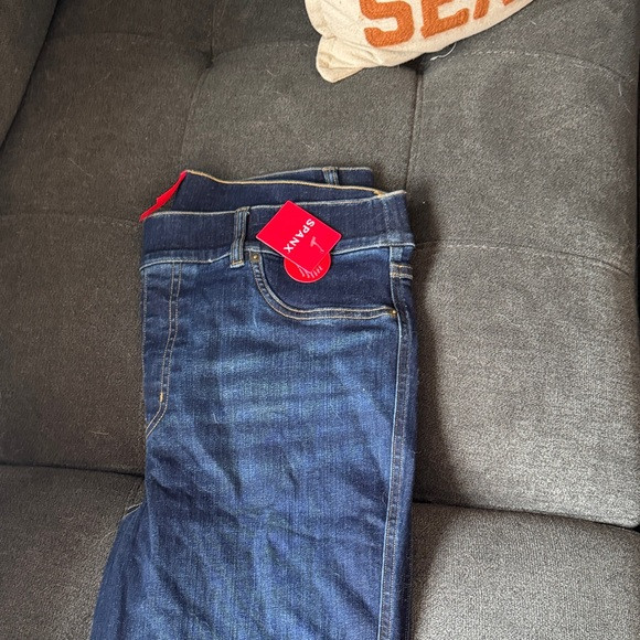 SPANX Dark Blue Flare Jeans | Poshmark