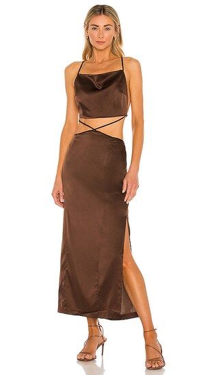 X REVOLVE Serpentine Dress in Chocolate | Revolve Clothing (Global)