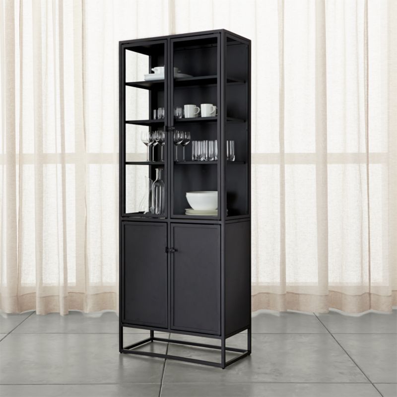 Casement Tall Black Cabinet + Reviews | Crate and Barrel | Crate & Barrel