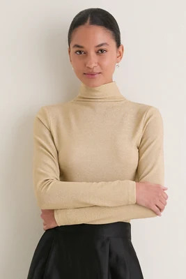 Champagne Sparkle Ellory Turtleneck | Tuckernuck (US)