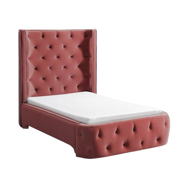 Second Story Home Fable Upholstered Platform Toddler Bed, Dusty Rose - Walmart.com | Walmart (US)