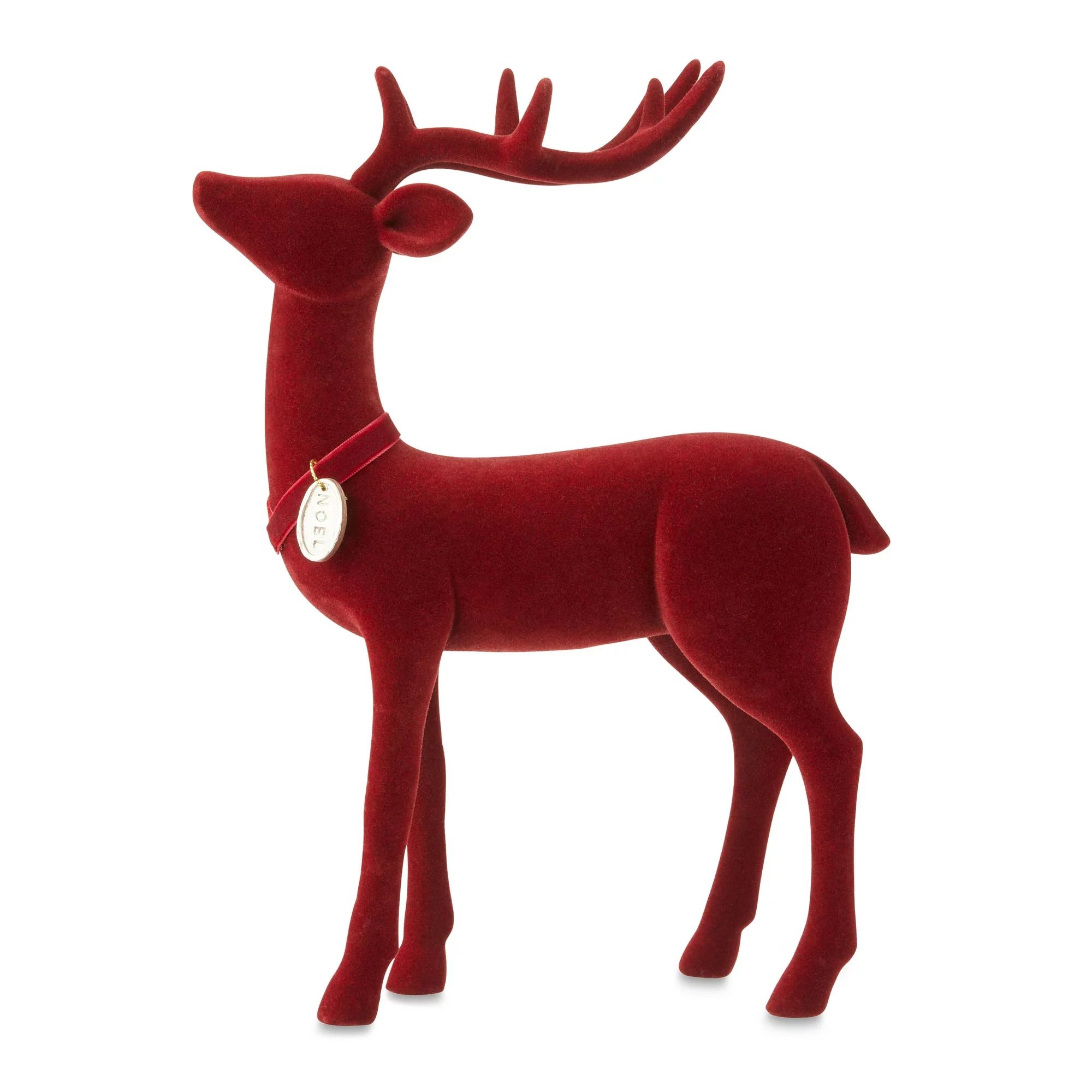 My Texas House Red Standing Deer with Noel Collar, 12" | Walmart (US)