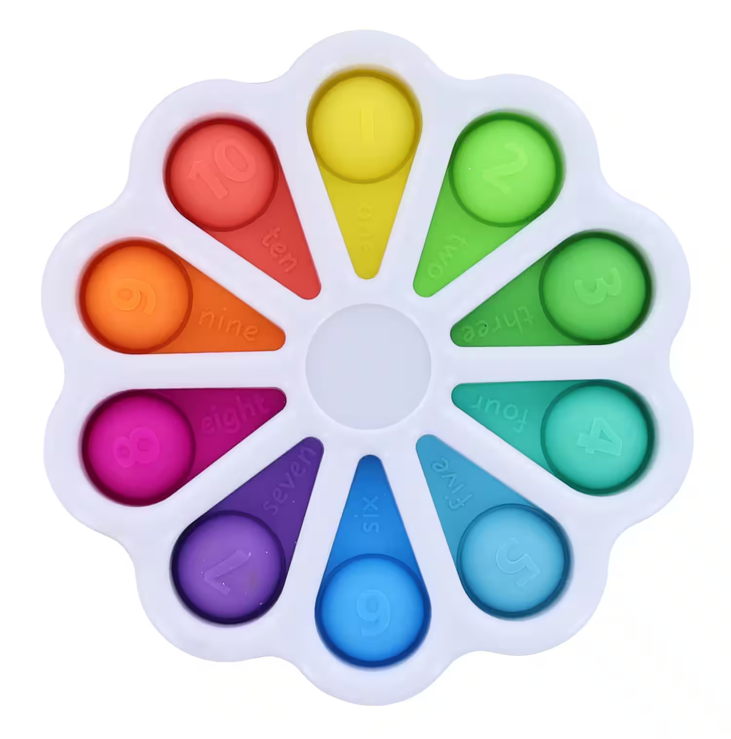 Toynk - Pop Fidget Toy 10-Button Numbers Silicone Bubble Popping Game - Rainbow | Best Buy U.S.